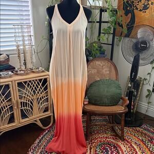 NWT Lovestitch Orange Sherbet Ombré Racerback Maxi Dress